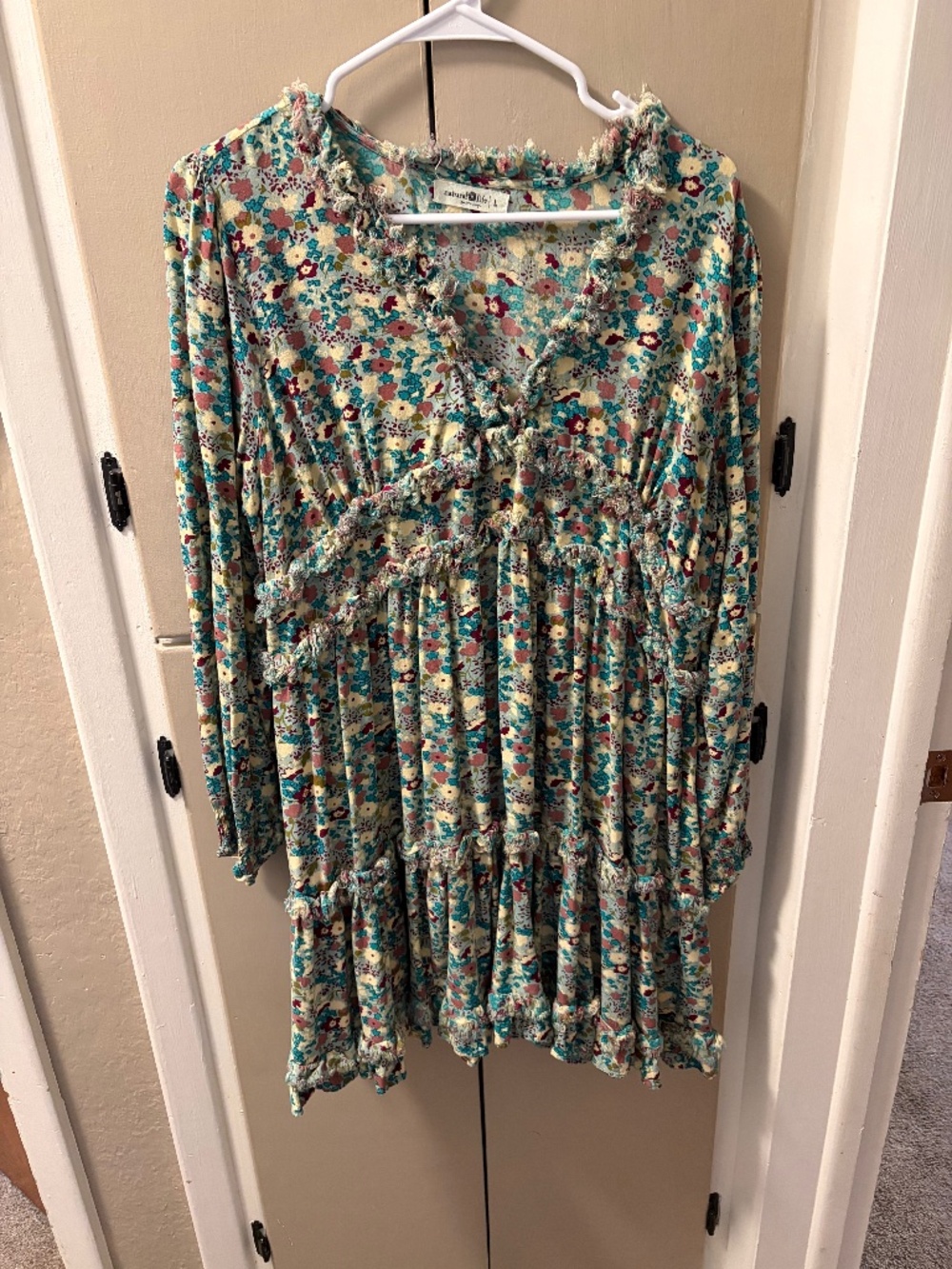 Natural life Short & Sweet Mini Dress - Light Calico Floral